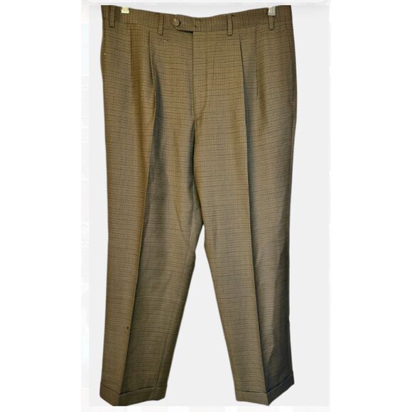 Lauren Ralph Lauren Men’s Pleated Cuffed Dress Pants Sz. 36X30 Small Plaid - Picture 8 of 9